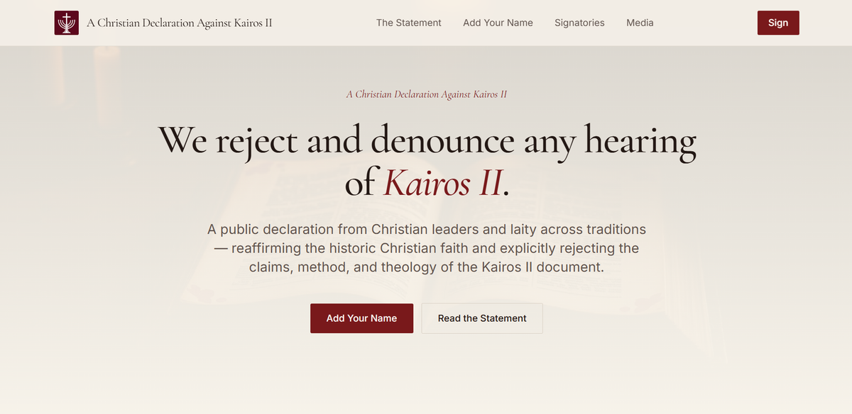 The Kairos II Heresy: A Security and Historical Analysis of the Christian Backlash